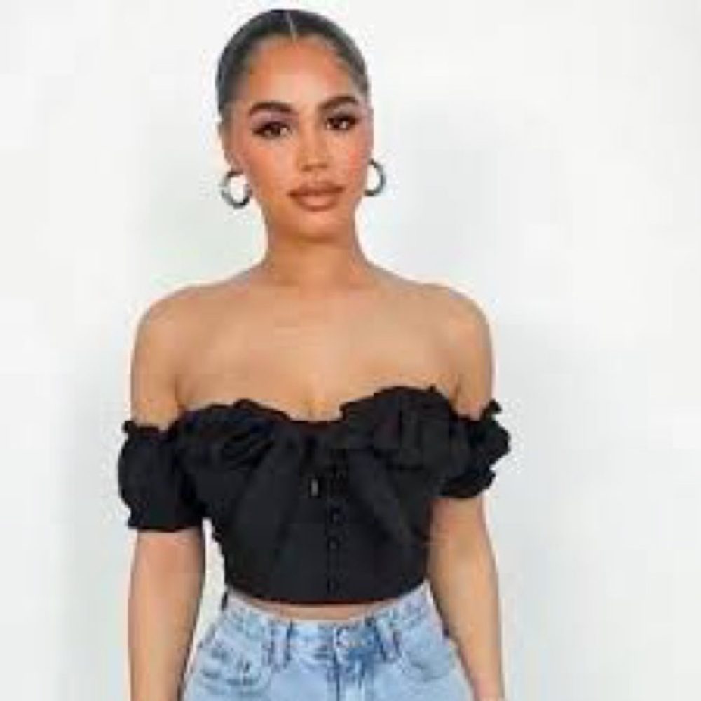 PrettyLittleThing Ruffle Corset style top